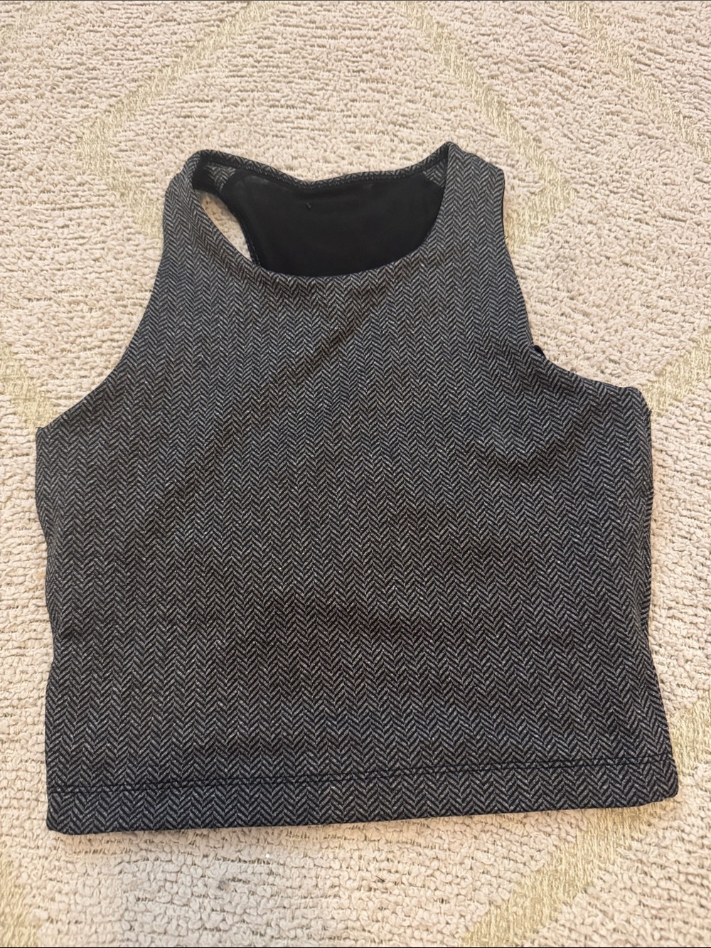 Mondetta Open Back Crop Tank Herringbone Athletic Top Size Small